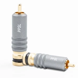 SUPRA PPSL RCA connector pair, gold-plated copper, w/ chuck-locking, RFI PROOF ! - Picture 1 of 1