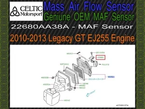 Genuine Subaru OEM Mass Air Flow Sensor MAF 2010-2013 Legacy GT Outback GT EJ255 - Picture 1 of 1