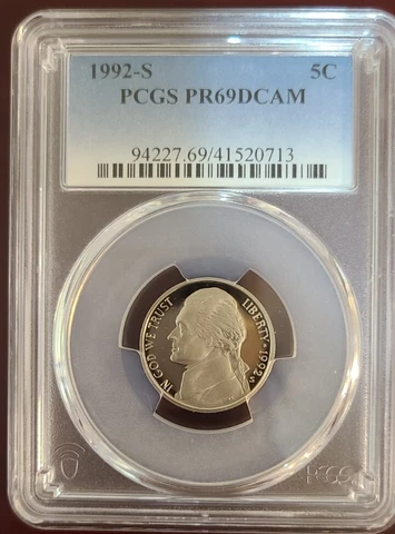 1992 S 5C Jefferson Nickel~Proof~PCGS PR69DCAM~Sharp Coin~NO RESERVE! Cover