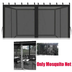 Outdoor Garden Patio Party Metal Gazebo Mosquito Side Net with Zipper Fly Screen - Picture 1 of 9