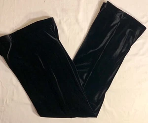 GK BLACK VELVET CHILD LARGE WARM-UP PANTS GYMNAST, SKATE, DANCE, FITNESS Sz CL - Picture 1 of 6