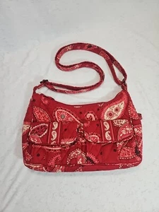 Vera Bradley Shoulder Bag Purse Mesa Red Paisley - Picture 1 of 12