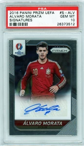 PSA 10 Gem Mint Álvaro Morata Auto // POP 2 // 2020 Select UEFA Euro // Gold pri - Imagen 1 de 2