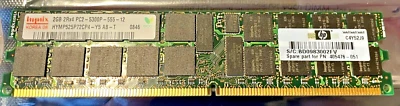 New, Unopened Hewlett-Packard SPS-DIMM 2GB PC2-5300 128Mx4 RAM - Image 1 of 4