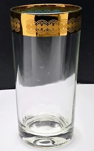Culver Barware 22 Kt Goldrand Longdrinkbecher Glas USA 5,5" hoch - Bild 1 von 7