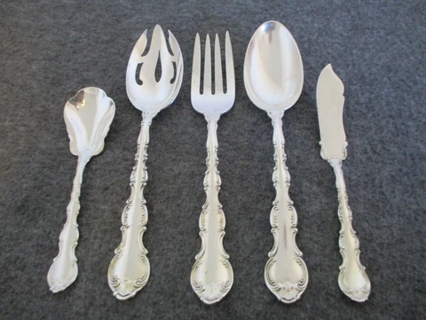 VINTAGE GORHAM STRASBOURG 5PC HOSTESS SET STERLING SILVER NO MONOGRAMS 284 grams Cover