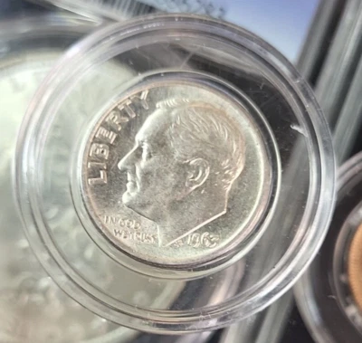 1963-P Roosevelt Dime Gem 90% Silver US Coin   Free Shipping - Image 1 of 4