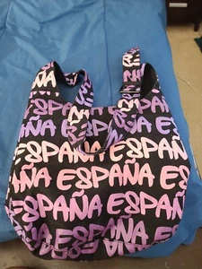 robin ruth tote bag. In Good Condition From ESPAÑA Canvas Material On Pink Purpl - Picture 1 of 5
