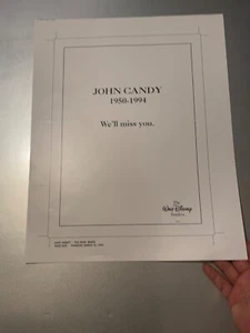 in Memory of John Candy Disney Test art Print Proof for Magazine Newspaper - Picture 1 of 4
