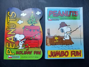 QTY 2 PEANUTS COLORING AND ACTIVITY BOOK JUMBO FUN AND HOLIDAY FUN - Picture 1 of 2
