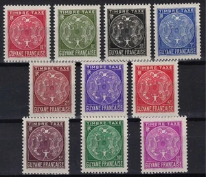 TIMBRE GUYANE SERIE TAXE COMPLETE N° 22/31 NEUVE ** GOMME SANS CHARNIERE - Picture 1 of 2