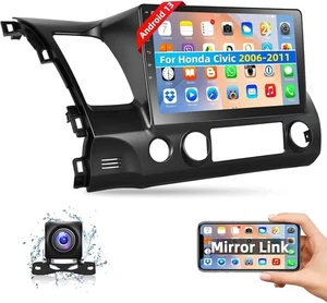 Podofo for Honda Civic 2006 - 2011 Android Car Stereo Radio Dash Kit 10.1" Touch - Picture 1 of 8