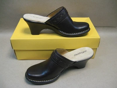New Softspots Dark Brown IZZY Leather Clog Heeled Slip On 7-1/2 M w/ Box - Image 1 of 4
