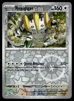 REGIGIGAS 086/131 UNCOMMON PRISMATIC EVOLUTIONS POKEMON - Image 1 of 4