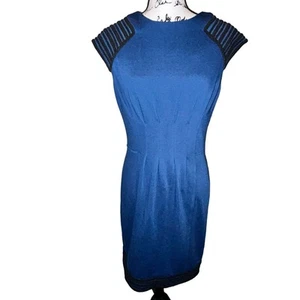 Maggy London Size 12 Twilight Blue Cap Sleeve Knee Length Sheath Dress New $128 - Picture 1 of 10