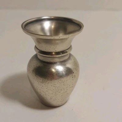 Restoration Hardware Approx 2.5" Metal Mini Vase Silver Tone Small Urn Shape - Image 1 of 4