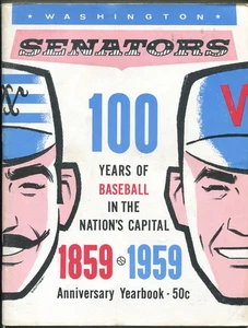 Anuario del Equipo de Senadores de Washington 1959-MLB-fotos-estadísticas-100 años de béisbol-FN - Imagen 1 de 2