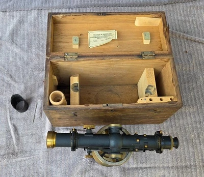 Vintage Keuffel & Esser Co. Surveyor's Transit Level w/ Original Wood Case - Image 1 of 4