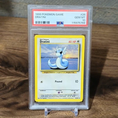 1999 POKEMON BASE SET UNLIMITED #26 DRATINI PSA 10 - Image 1 of 2