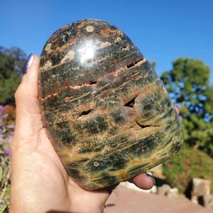 Kambaby Ocean Jasper Old Stock Seventh Vein Orbicular Freeform Display 740 grams - Picture 1 of 17