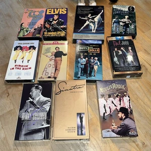 Musical Theme VHS Lot Elvis Sinatra Singing Rain Goodman Guys Dolls PlsCDesc - Foto 1 di 3