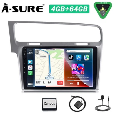 4+64G Android 15 Autoradio für VW Golf 7 VII MK7 2012-2017 Wireless CarPlay Navi - Bild 1 von 4