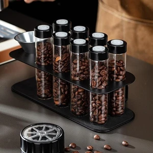 Coffee Bean Storage System with 8 Tubes And Glass Vials for Retail Cafe - Picture 1 of 6