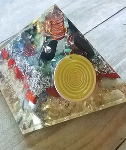 HUGE ORGONE Chakra PYRAMID 120MM SHUNGITE ELITE Pyramid With LAKHOVSKY COIL, MWO - Picture 1 of 9