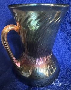 VINTAGE PILGRIM GLASS MARIGOLD VASE ABOUT 5 1/2” TALL W/HANDLE - Picture 1 of 8