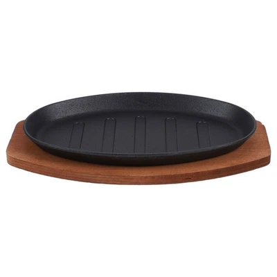  Plaque À Steak En Fonte Plat De Service Rectangulaire Barbe Barbecue - Image 1 of 4