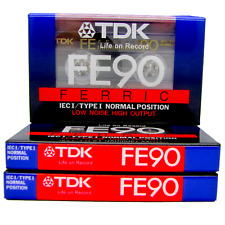 TDK FE90 x3 BLANK AUDIO CASSETTE TAPES BRAND NEW AND SEALED