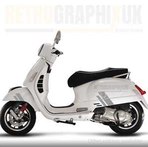 SILVER LAUREL  Vespa GTS 300 Super Styled Graphics Stickers Kit 1 Colour V23L/L - Picture 1 of 5