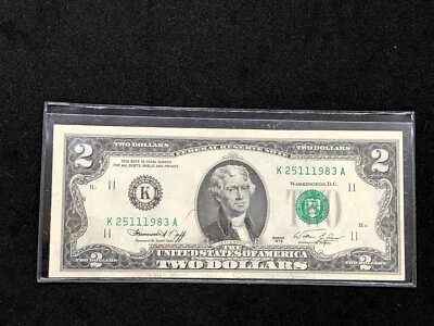 1976 $2 BIRTHDAY - ANNIVERSARY YEAR NOTE November 25, 1983, 11/25/1983 - Image 1 of 2