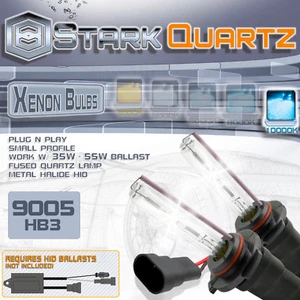 35W / 55W Xenon HID Bulbs High Beam 10000K Blue - 9005 HB3 Replacement Pair (B) - Picture 1 of 3