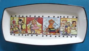Ceramic Cat Paintings Serving Plate, Platter, Made in Italy, Cat Occupation - Picture 1 of 5