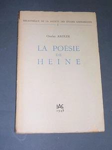 Romantisme allemand La poésie de Heine Etudes germanique Andler 1948 - Picture 1 of 1