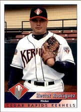 1998 Cedar Rapids Kernels Team Issue 25 Hector Rodriguez Caguas Puerto Rico Card