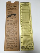 STANLEY GIBBONS INSTANTA PERFORATION GAUGE, OLDER STYLE THICK PLASTIC, CARD CASE