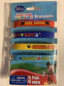 Pulsera de goma Disney Mickey Mouse 4 brazaletes por paquete favores de fiesta - Imagen 1 de 5
