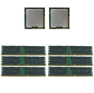 6x Samsung 4GB 2Rx4 PC3-10600R CL9 Server RAM DDR3 2x Intel Xeon E5620 CPU SLBV4 - Bild 1 von 3