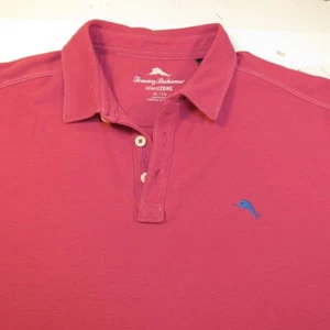 TOMMY BAHAMA islandZONE HAWAIIAN ALOHA KNIT POLO SHIRT Mens XL Magenta Pink - Picture 1 of 3