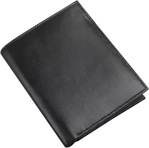 Schwarz Slim RFID Blockierende Geldbörsen Herren Faltbar Leder Notecase Vertikal 55 SCHWARZ - Bild 1 von 8