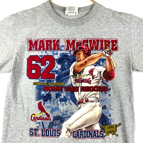 Vintage Mark McGwire St. Louis Cardinals T-shirt Size XL Mlb Double Sided Cover