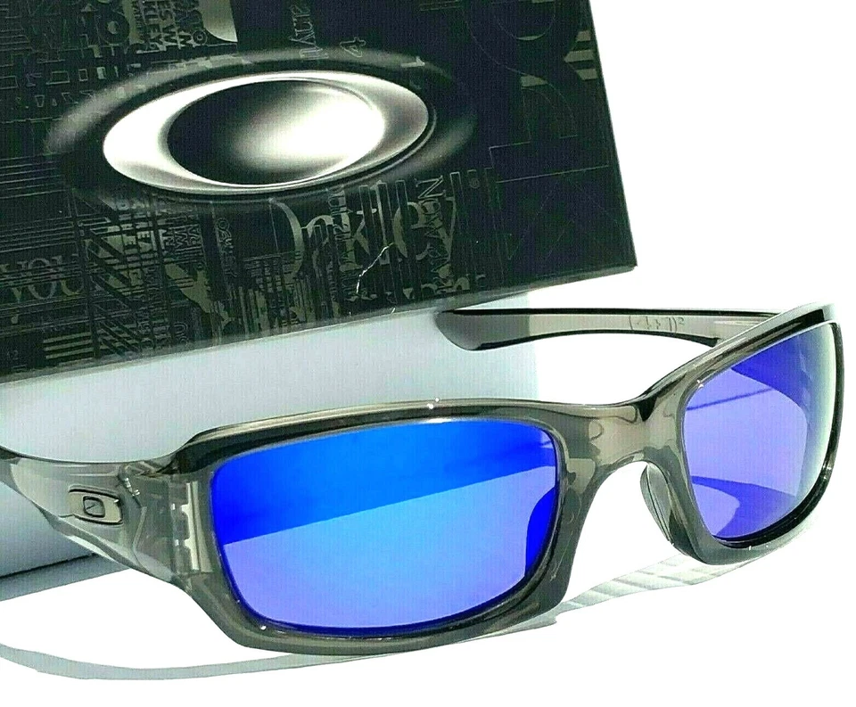 NEW Oakley FIVES Squared Grey Smoke POLARIZED Galaxy Blue Mirror Sunglass 9238 - Image 1 of 4