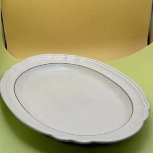 Lg. Pfaltzgraff 14 1/2” serving platter #016 With Gray Pinstripe - Picture 1 of 9