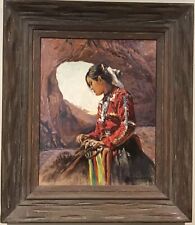 Albert Londraville Original Oil Painting, Native American Girl on Horse