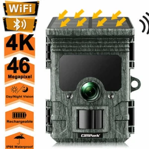 Campark 4K Solar Trail Camera 85MP WiFi Bluetooth Hunting Game Cam Night Vision - Picture 1 of 8