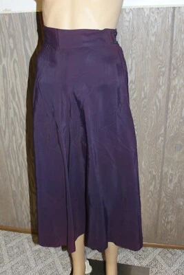 DE COLECCIÓN AÑOS 40 50 FALDA COQUETA ALDENS TAFETÁN MORADO DESTEÑIDO LÍNEA A 22 1/2" CINTURA ALTA Foto 1 de 4