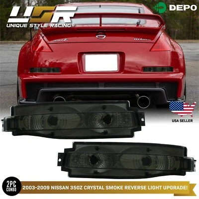 DEPO Smoke Rear Bumper Reverse+Turn Signal Lights For 2003-2009 NISSAN 350Z Z33 - Image 1 of 4