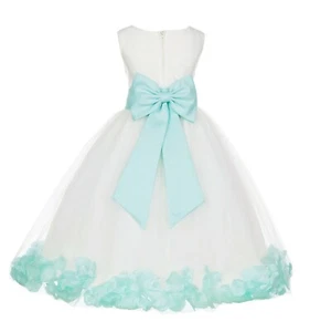 Flower Girl Dress Rose Petals Dresses Communion Dress Wedding Pageant Dresses - Picture 1 of 45